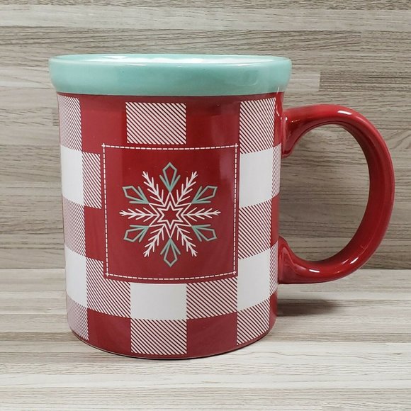 Design Pac Christmas Holiday Plain Snowflake 18 oz. Coffee Mug Cup Red White - Picture 8 of 8